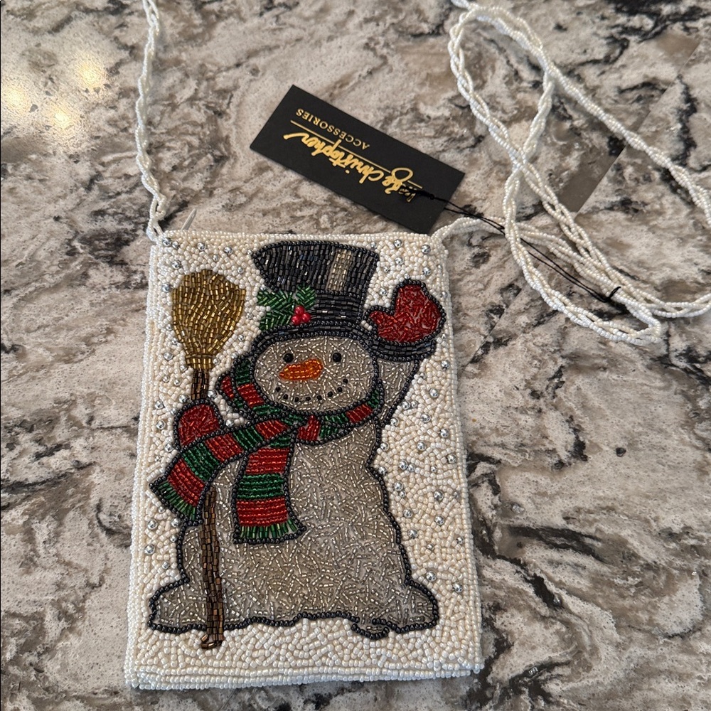 Inge Christopher beaded snowman purse bag. New With Tags. - Picture 3 of 8